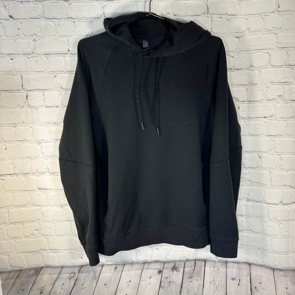 Lululemon City Sweat Pullover Hoodie Black Mens Small Raglan Activewear